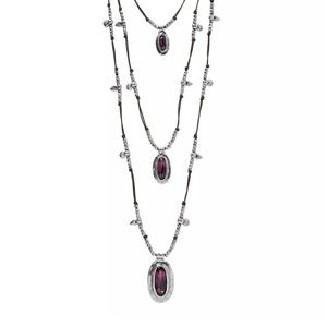 UNODE50 Purple Swarovski Multi-Strand Necklace